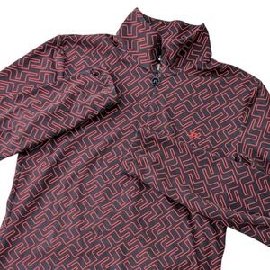 J.Lindeberg Ana Golf Mid Layer Women's S Red Black 1/4 Zip Pullover